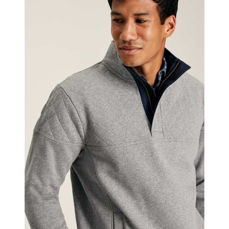 Joules Men's Darrington Quarter Zip Sweater - Grey Marl-4